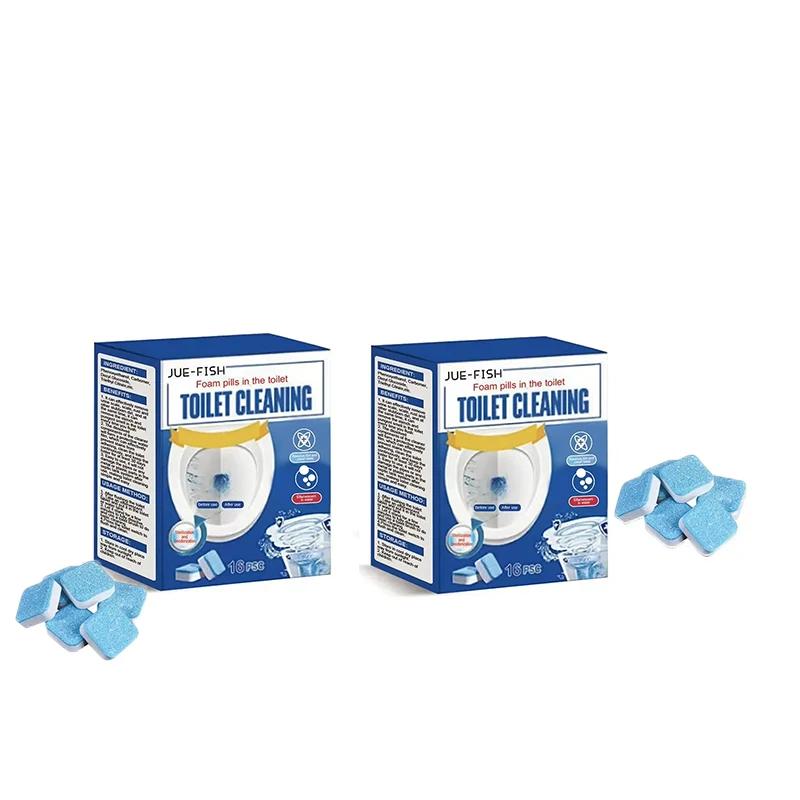 Таблетки для чистки туалета Шипучие таблетки Дезодорирующие и ароматные Эффективная очистка и дезинфекция Для семей 16 шт.