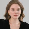 Винтажные Серьги-гвоздики Форма Шляпы с Инкрустацией Черным Агатом, Покрытие 18K Настоящим Золотом, Серебряная Игла S925, Модные Серьги с Темпераментом