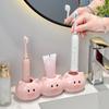 Cartoon Toothpaste Stand Ceramic Countertop Organizer Toothpaste Toothbrush Base Couples