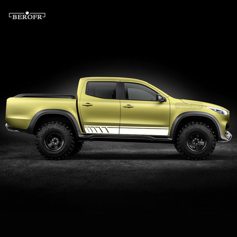2 шт. для Mercedes Benz X Class W470 Автомобильная наклейка Стайлинг боковой двери Спортивная гоночная полоса Юбка Виниловая наклейка на кузов Длинная наклейка Аксессуары