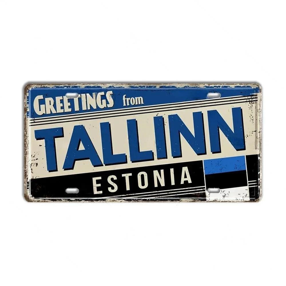 Metal Sign City Plaque Wall Decoration Romania Hungary Slavic Croatia Estonia Latvia Ukraine Russia Lithuania License Plate