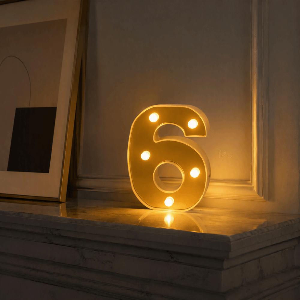 Number 6 LED Number Light 6 LED Number Decoration Decorative Sign Lamp Wedding Decor