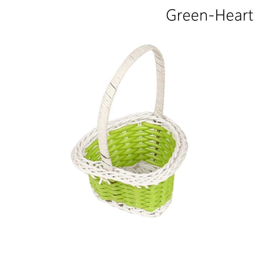 Корзина для хранения цветов из ротанга, круглая/в форме сердца, плетеная корзина для цветов для дома, свадьбы
