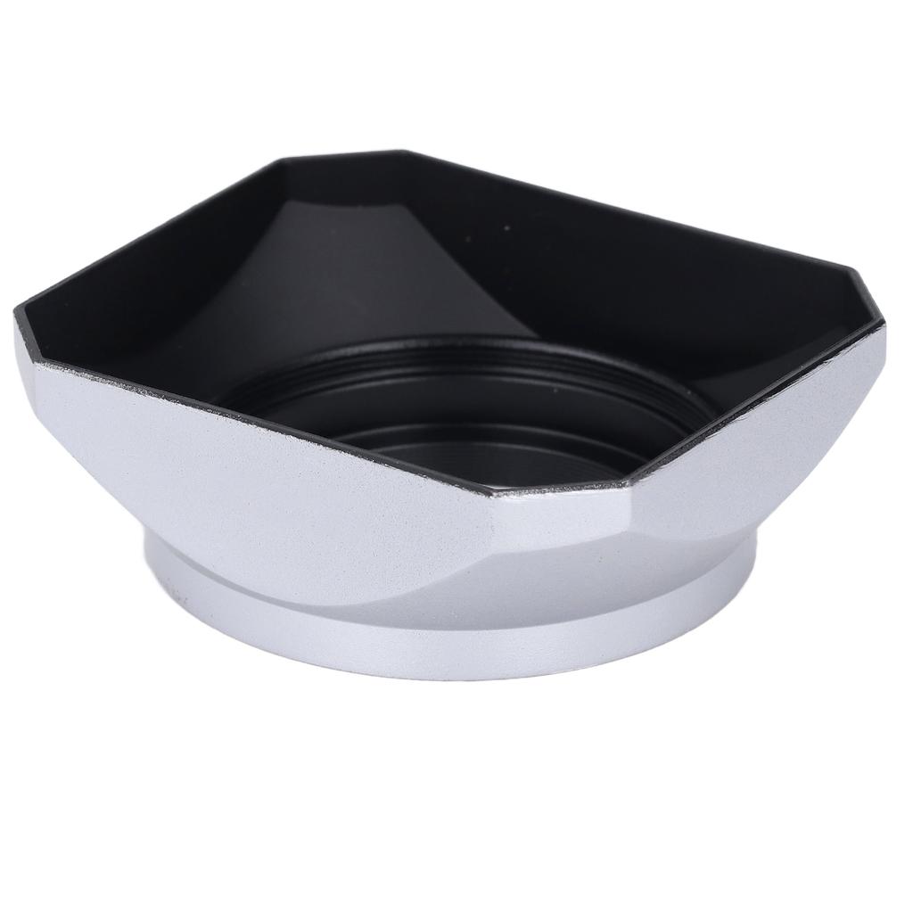 Lens Hood Silver Retro Square Lens Hood Shade for 40.5MM Digital Camera Mirrorless Camera Lens