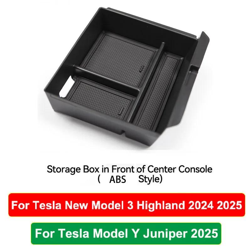 DQMN8 For Tesla Model Y Juniper 2025 Model 3 Highland Center Console Armrest Hidden Storage Box Cup Holder Car Organizer Accessories