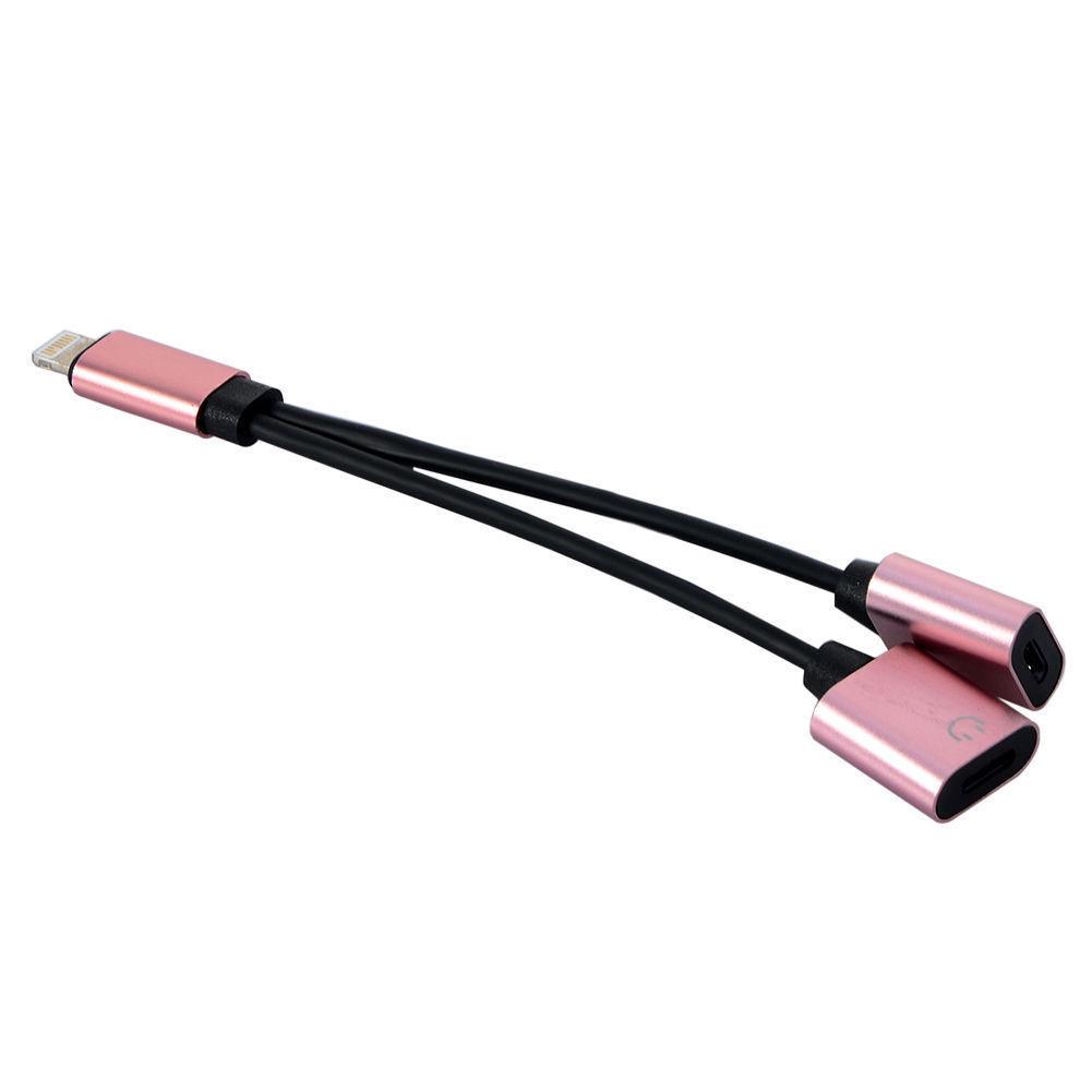 Адаптер 2 в 1 Lightning Двойной Зарядное устройство Аудио Разветвитель Сепаратор Кабель iPhone