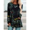 Women's Vintage Floral 3D Print Long Sleeve Tunic Top T-Shirts Women's Fashion Oversized T Shirt Female Tees Tops Fall Clothing