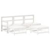 Salon de jardin - Maison Exclusive 5 pcs - Bois de pin massif - Blanc - Modulaire