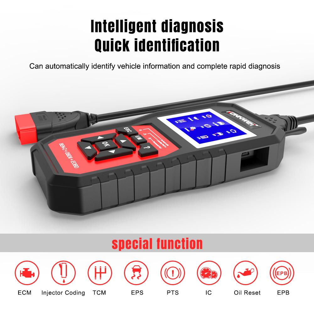 KONNWEI KW460 Obd2 Scanner for Mercedes Benz ABS Airbag Oil ABS EPB DPF SRS TPMS Reset Full Systems Auto Diagnostic Tool