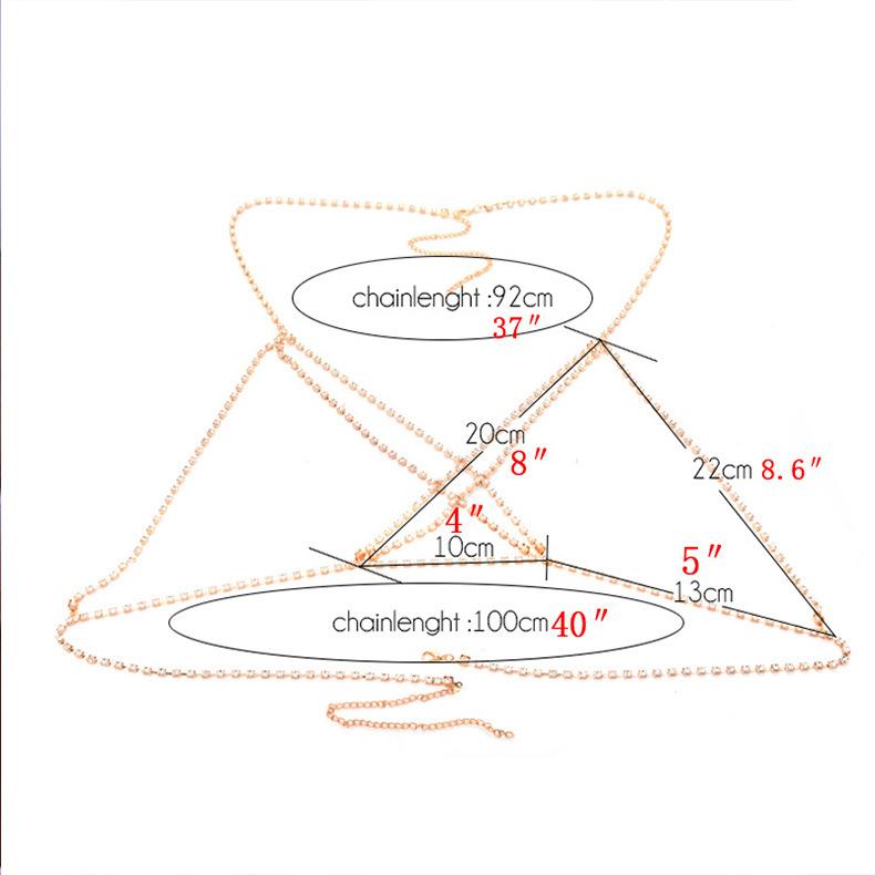 Сексуальная цепочка на грудь, крест со стразами, сексуальное богемное пляжное ожерелье, цепочка через тело