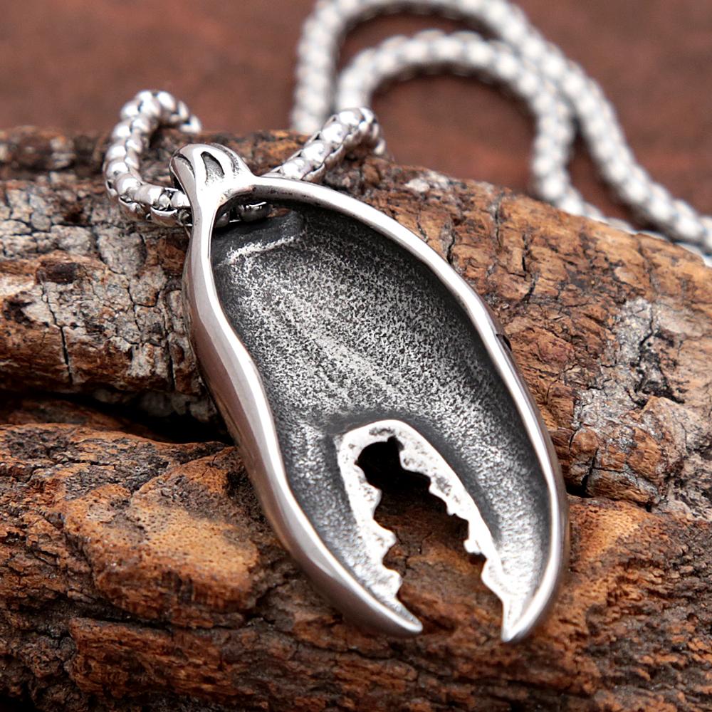 Простое ожерелье с клешнями краба, подвеска для мужчин и женщин, модное ожерелье с клешнями лобстера из нержавеющей стали, панк-хип-ювелирное украшение в подарок