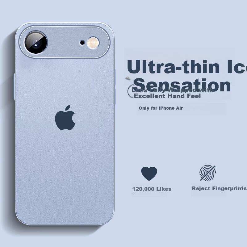 NEYAA IPhone 17 Air Case, Full Camera Protection, Ultra-Thin Frosted Semi-Transparent Shockproof Silicone Soft, Distant Mountain Blue