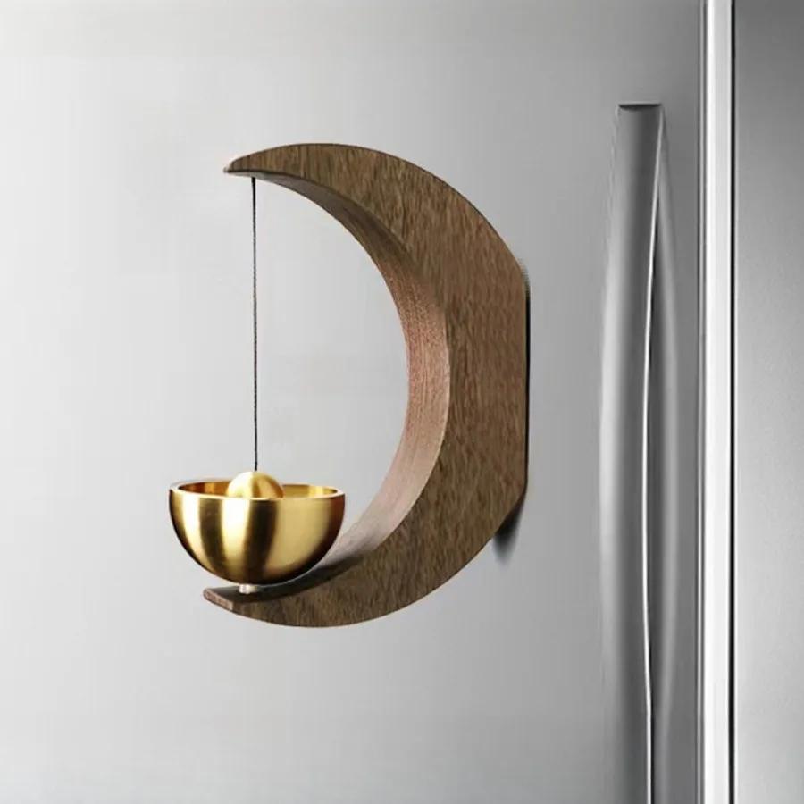 1PC Bell Doorbell Wind Chimes Wooden Doorbell Alert Home Small Bell Door Decoration Wind Chimes & Hanging Decorations