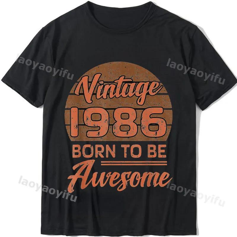 2024 Unisex Summer Tops Tshirt Vintage 1986 Classics Tshire Streetwear Printed Tshirt Top Retro Style Tshirt
