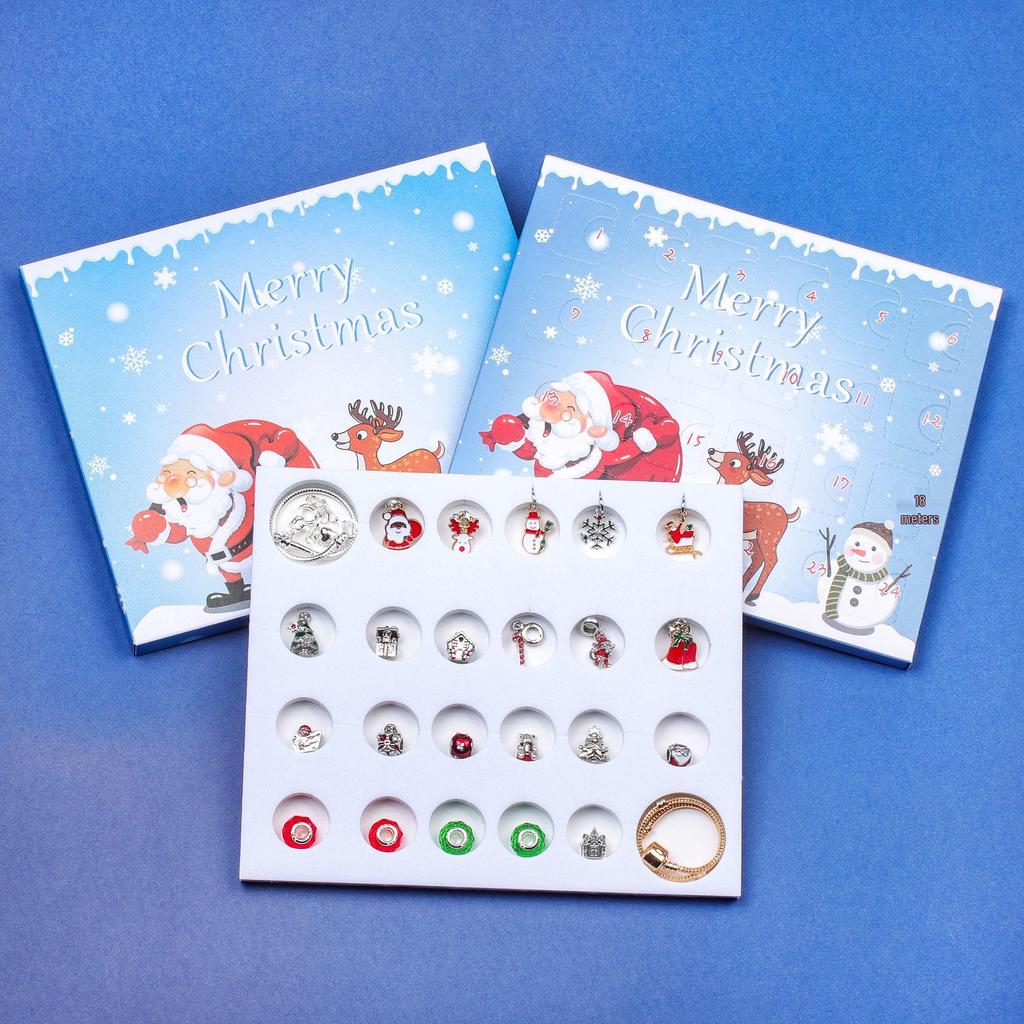 Конверт рождественского адвент-календаря с 24 ячейками: Сделай сам браслет и поздравительная открытка с благословением детский подарок