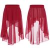Kids Girls High Low Chiffon Dance Skirt for Lyrical Ballet Latin Jazz Stage Performance