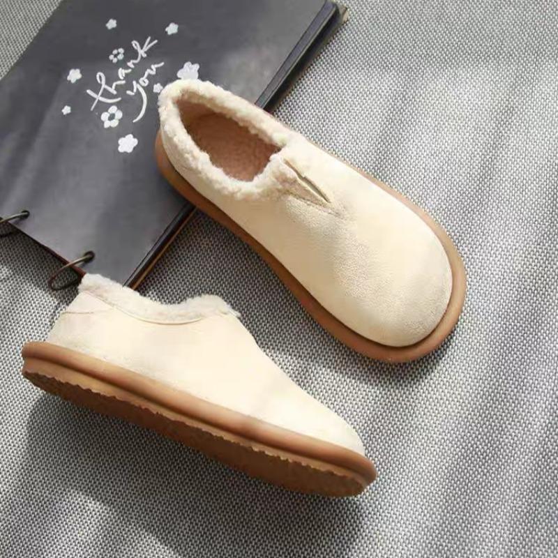 Платформа мех замша женские туфли на плоской подошве мокасины теплые плюшевые хлопковые туфли брендовая повседневная обувь женская зимняя удобная нескользящая обувь 2024 года