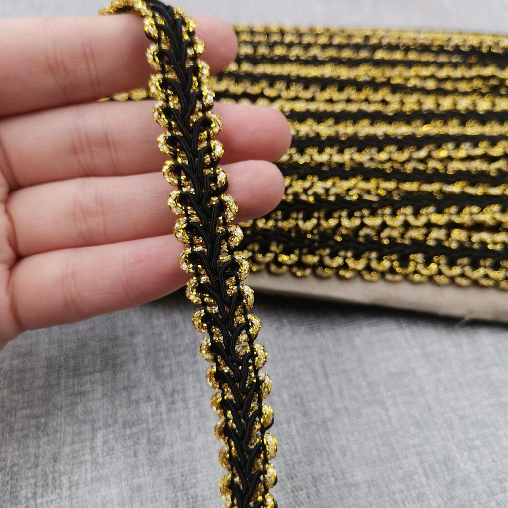 12 мм золотая и серебряная двухцветная кружевная елочка в виде сороконожки для аксессуаров одежды