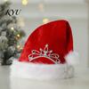 Cute Xmas Headgear for Family Christmas Sparkly Sequins Santa Hat Adults, Velvet Plush Glitter Bling Warm Ear Protection Holiday Cap with Fluffy