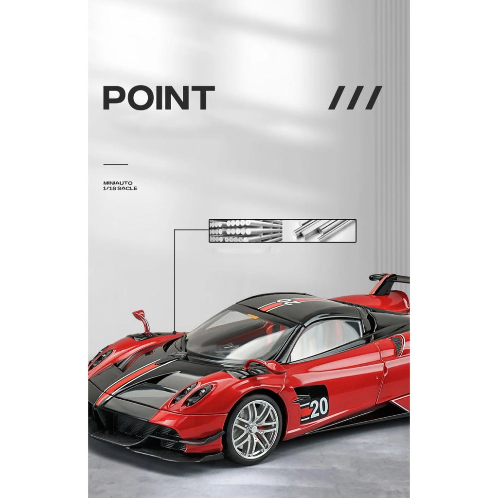 1/18 Pagani Huayra BC Суперкар Сплав Машинка Литые и Игрушечные Транспортные Средства Модель Машины Звук и Свет Инерционная Машинка Игрушки для Детей Подарки
