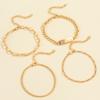 4 Pcs/Set Fashion Gold Bracelets for Women Trendy Geometric Adjustable Bracelets Set Jewelry Gifts
