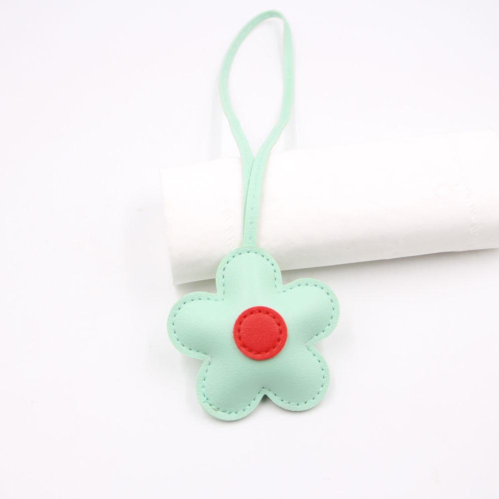 Contrasting Sunflower Bag Pendant PU Leather Bag Pendant Five Petal Flower Keychain Women
