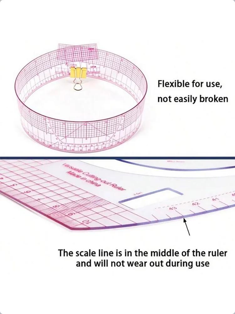 Empire Sewing Ruler and French Curve, Used for Pattern Making Drafting, Transparent Plastic Fashion Designer Ruler Pieces Assemb