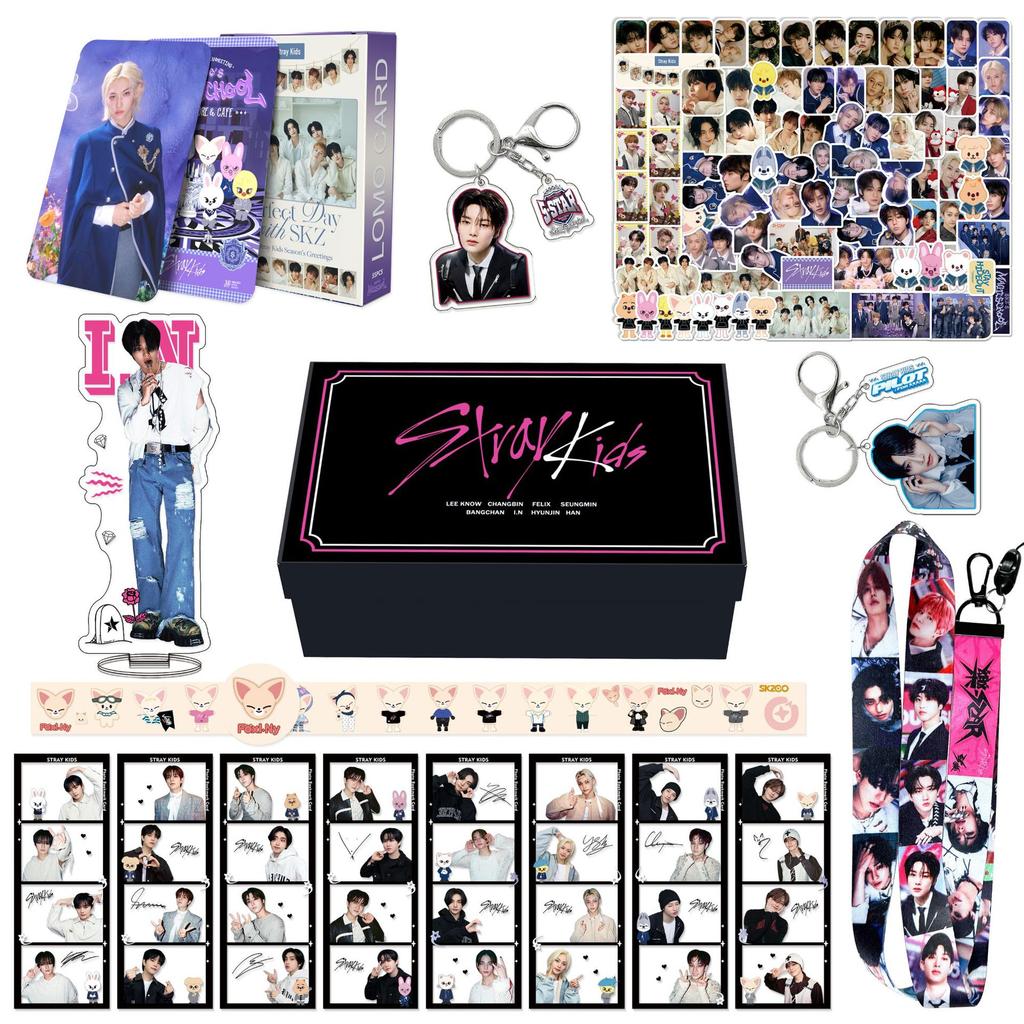 Skzoo Straykids Merch Box Felix Lee Minho Hyunjin Kpop Collection Set Keychains Photocards Stickers Gifts For Fans Personal