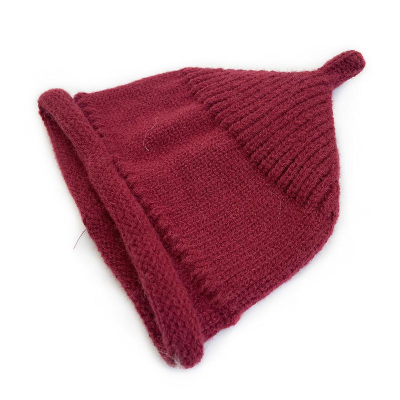 Унисекс шерстяная детская шапка "Кот Брат": Новое поступление Осень/Зима, Однотонный, Теплый трикотаж, Классический дизайн.