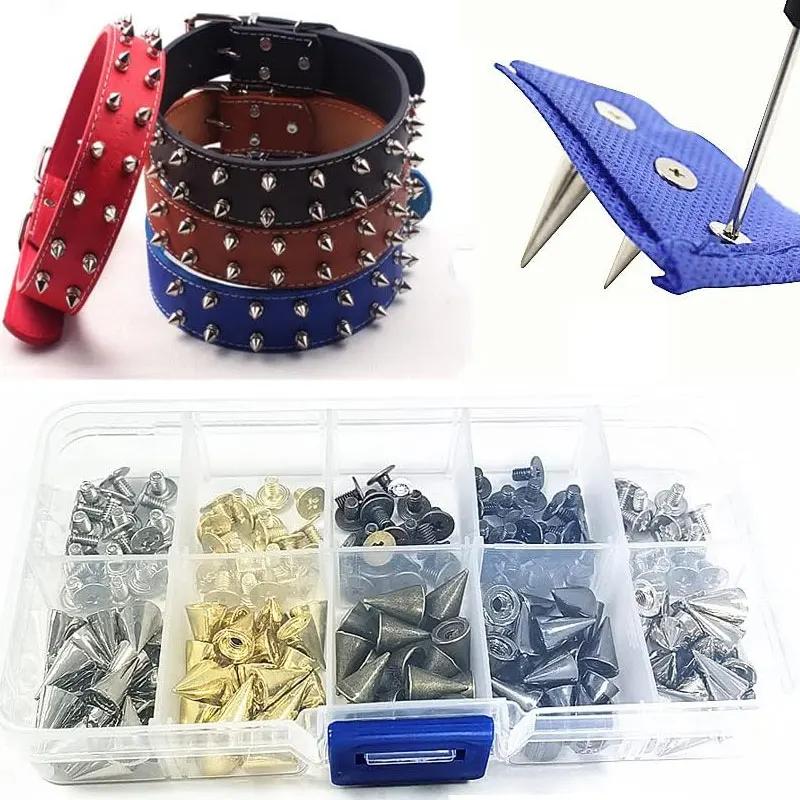 10-100 шт. Металлические шипы-конусы и шипы с винтовым креплением для DIY-изделий из кожи, крутые заклепки, шипы в стиле панк, конические шипы 7x10 мм