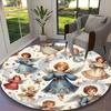 1pc Angel Printed Chair Rug for Home Office Use, Living Room Kitchen Game Room Round Carpet