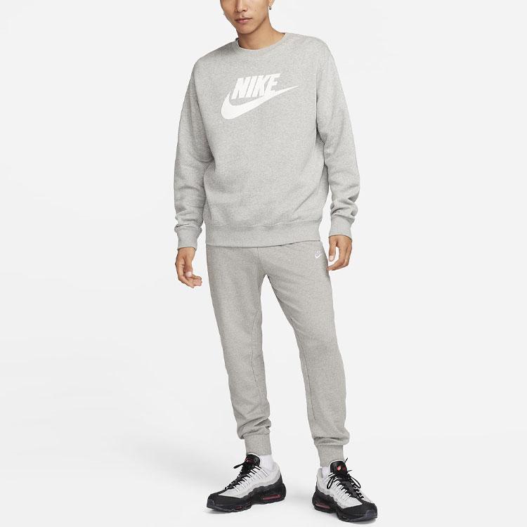 Nike Однотонные трикотажные спортивные брюки с логотипом и завязками, мужские, серые, FQ4331-063