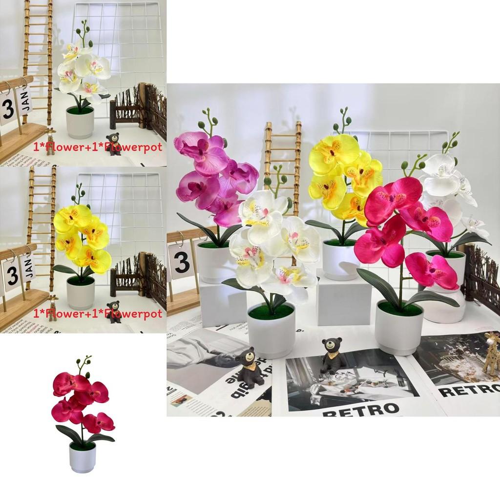Butterfly Orchid Faux Potted Plant With Silk Cloth Material For Home Decor And Outdoor Photography