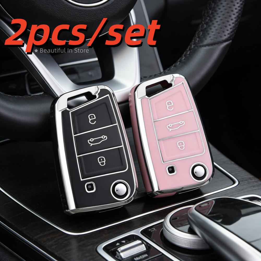 2 шт./лот Чехол для брелока для Skoda Octavia Kodiaq Karoq для Seat Ateca Для VW Volkswagen Golf 7 MK7 Tiguan MK2 SEAT Ateca Leon FR
