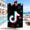 Neon music note  Beach Towel, Microfiber Beach Towel, Perfect For Pool, Beach, Travel, Home Decor Beach Party Fan gifts