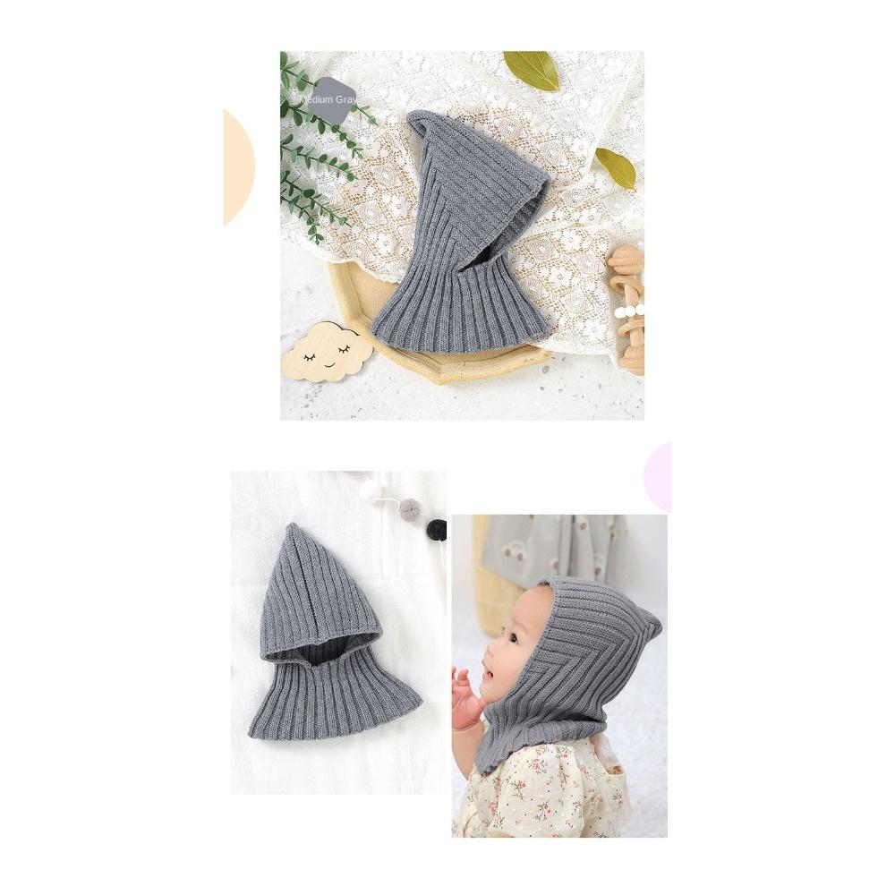 Knitted Kid Windproof Earmuffs Caps Windproof Collar Hat and Scarf Integrated Baby Beanies  Outdoor