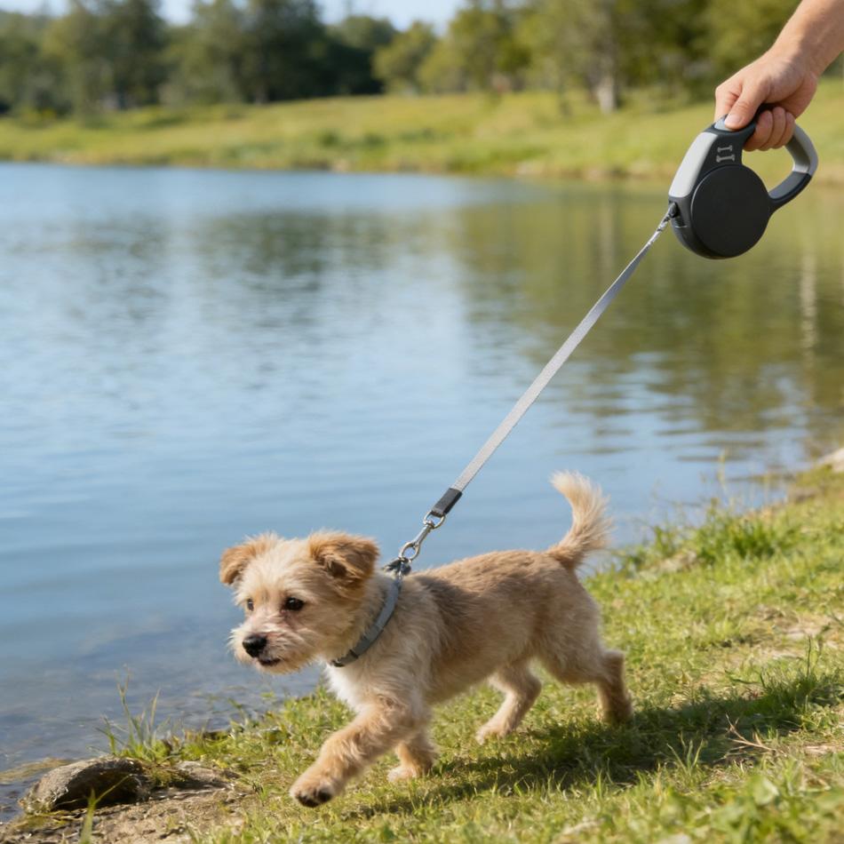 Automatic Retractable Dog Leash 3m Long-Lasting Nylon Lead for Small Dogs Cats Puppy Outside-Use Travel Standing Hiking Traction Rope