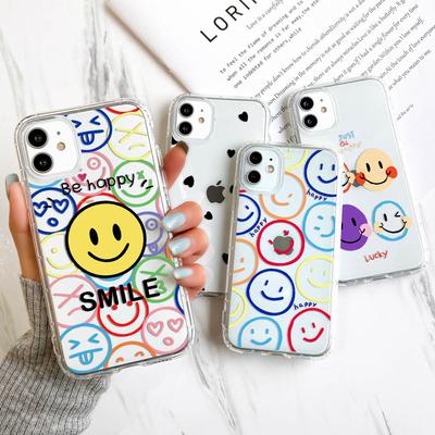 Чехол для Iphone 11 Pro, силиконовый прозрачный чехол из ТПУ для Iphone 13 Pro Max 12 Mini 6 7 6s 8 Plus X Xr Xs Max Xr Se 2020, чехол со смайликом