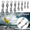 10Pcs/Pack Useful Quick Change 8-Shaped Rolling Swive Fishing Connector Solid Ring Swivels Snap