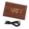 Wood Digital Alarm Clock Triangle Modern Simple Design Portable Wooden LED Clock for Home Office Travel