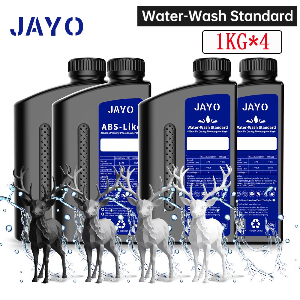 JAYO Water Washable Standard/ ABS Like Resin/ST PLUS 3D Printer Resin 405nm UV Standard Rapid Photopolymer Resin For LCD/DLP/SLA