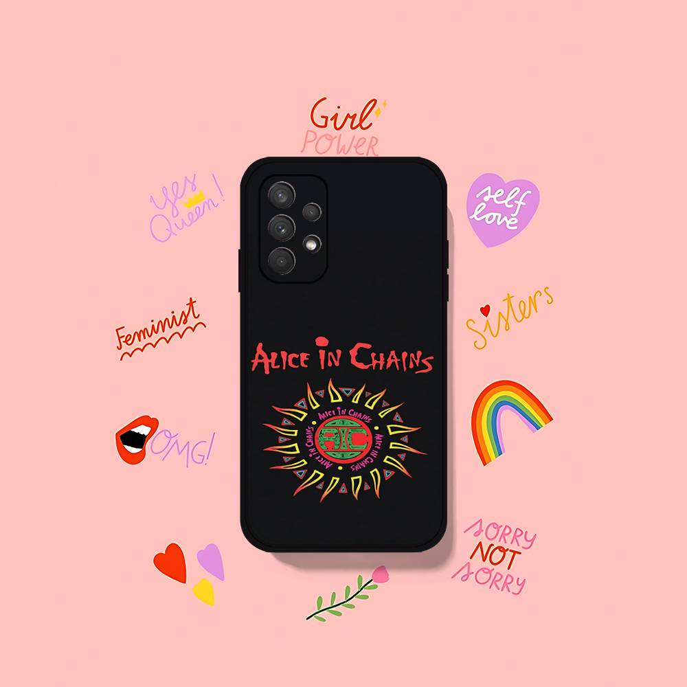 Band H-Alice In Chains-W Phone Case For Samsung Galaxy S25 S24 S23 S22 S21 FE Plus Ultra A13 A20 A32 A70 Black Cover