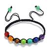 Семь цветов Радуга 7 Чакра Браслет Лечение Ауры Камень Молитва Баланс Браслет из бисера