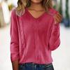 Женский модный повседневный однотонный пуловер с V-образным вырезом и длинным рукавом