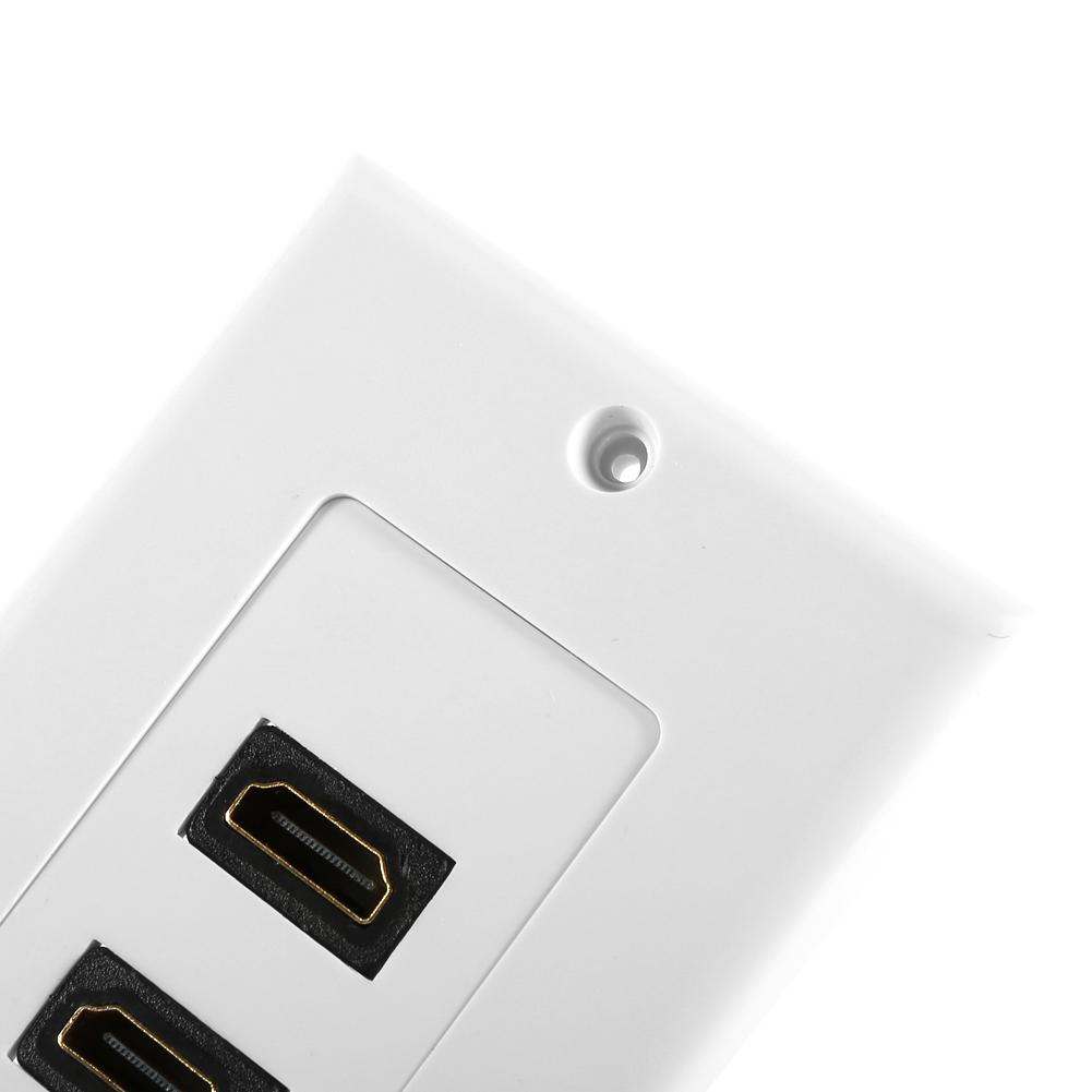 2-fold  Wall Cover 2 Ports  Socket  Wall Plate with Gold-plated High-speed Connections for Home Cinema TV