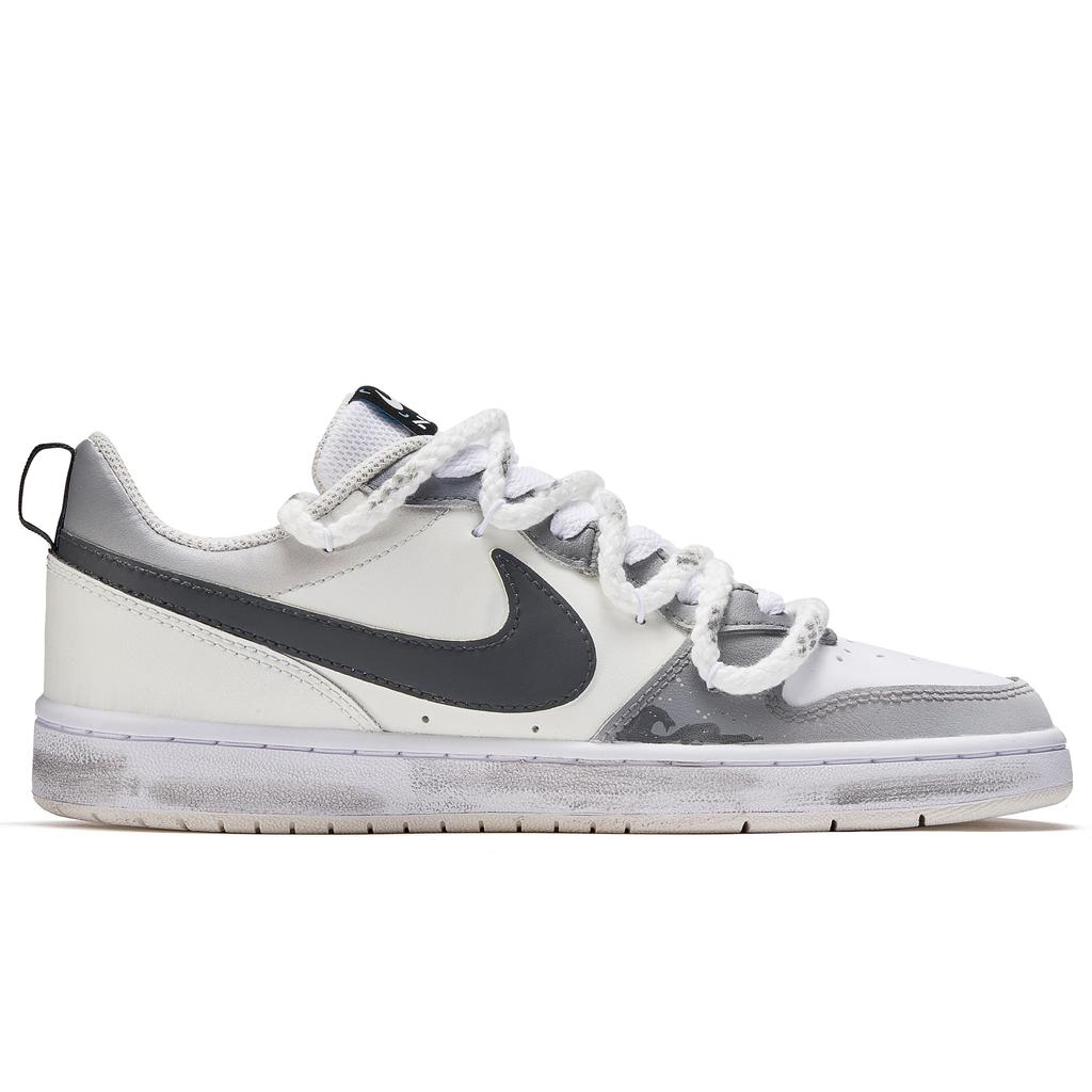 Nike Кроссовки Court Borough 2 Nautical Storm с амортизацией, износостойкие, низкие, для скейтборда, женские, серые FJ7692-191(Team177--КОРОБКА)