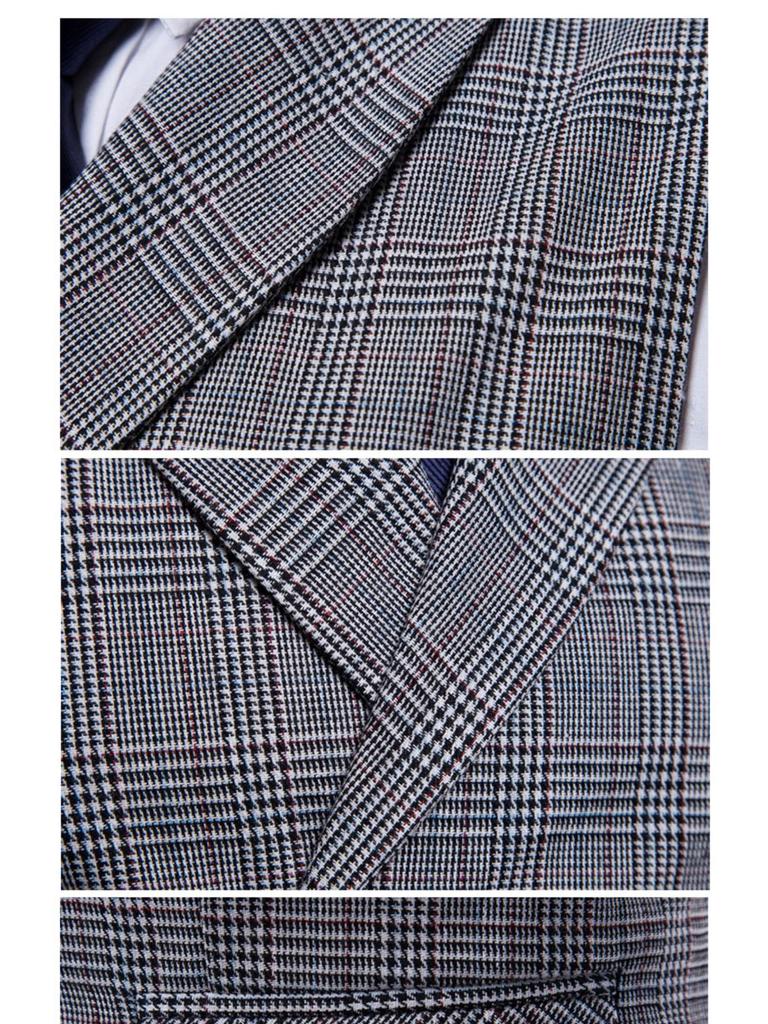 Мужской двубортный жилет в клетку в стиле ретро, большой размер - деловой повседневный жилет на весну и осень