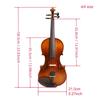Yinfente 4/4, 3/4, 1/2, 1/4 Набор акустической скрипки, 4 струны, верх из клена и ели, фурнитура из черного дерева, массив дерева, ручная работа для начинающих, детей и студентов, I