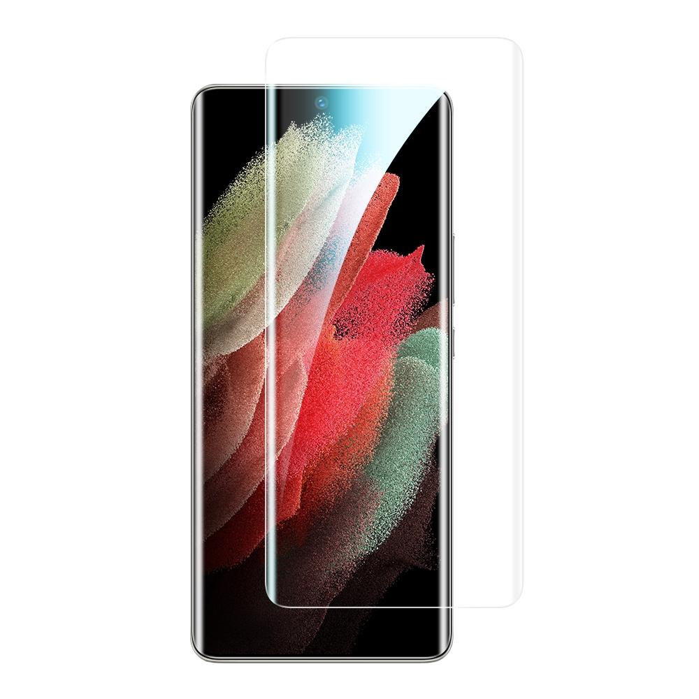 Для Samsung Galaxy S21 Ultra 5G Полное покрытие Взрывозащитная Защитная пленка для экрана HD Прозрачная Боковой клей Изогнутая Пленка из закаленного стекла