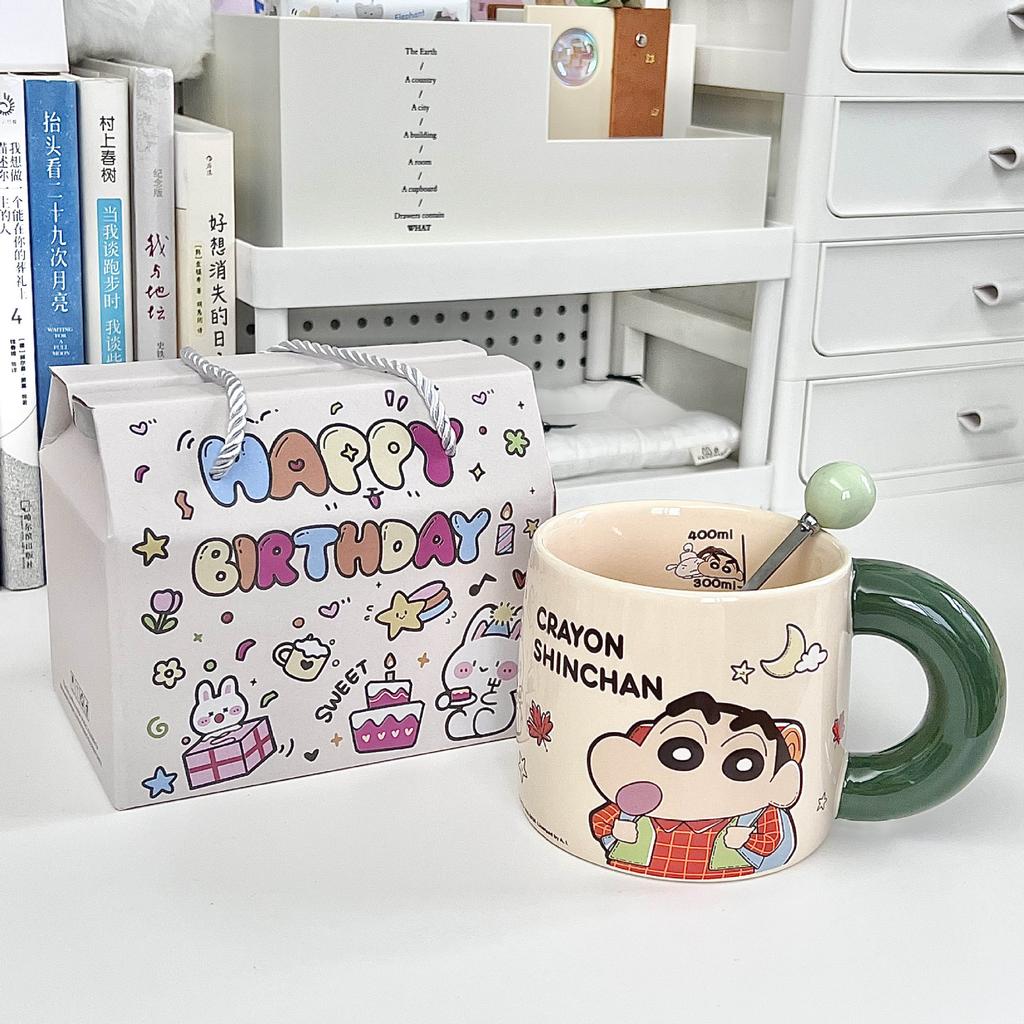 Керамическая кружка Crayon Xiaoxin для мальчиков и девочек, подарок на день рождения, парная кружка, для девушки, практичный сувенир, подарочная коробка